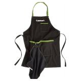 Cuisinart CFA-156 BBQ Apron and Magnetic Towel Set, Adjustable Grill Apron with Large Front Pockets