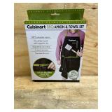 Cuisinart CFA-156 BBQ Apron and Magnetic Towel Set, Adjustable Grill Apron with Large Front Pockets