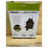 Cuisinart CFA-156 BBQ Apron and Magnetic Towel Set, Adjustable Grill Apron with Large Front Pockets