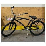 Coastal Six Speed Mens Fleet Bike, Black, 26-inch, 19-inch Frame Huffy