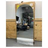 76"X34" Large Floor Mirror Full Length, Gold Arched Full Length Mirror with Stand, Hanging or Leaning Standing Full Body Mirror for Bedroom Living Room Gym, Tempered Glass