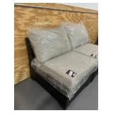 KATHY IRELAND River Brook Collection - Lot of 2 - K1043B-AS-DB Patio Chairs with Cushions- Walnut Wicker