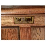 LL -Vintage Northland Gurney Oak Ice Box Antique Refrigerator