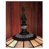 LL - Tiffany-Style Stained Glass Floor Lamp with Floral Shade, 66 Inch