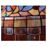 LL - Tiffany-Style Stained Glass Floor Lamp with Floral Shade, 66 Inch