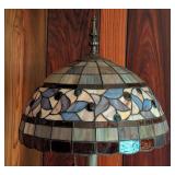 LL - Tiffany-Style Stained Glass Floor Lamp with Floral Shade, 66 Inch