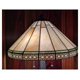 LL - Stained Glass Table Lamp with Geometric Shade