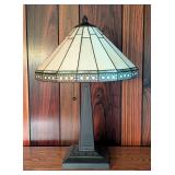 LL - Stained Glass Table Lamp with Geometric Shade