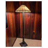 LL  - Tiffany Style Stained Glass Floor Lamp with Geometric Shade