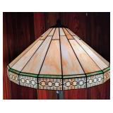 LL  - Tiffany Style Stained Glass Floor Lamp with Geometric Shade