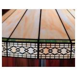 LL  - Tiffany Style Stained Glass Floor Lamp with Geometric Shade