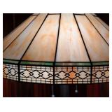 LL  - Tiffany Style Stained Glass Floor Lamp with Geometric Shade