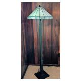 LL  - Tiffany Style Stained Glass Floor Lamp with Geometric Shade
