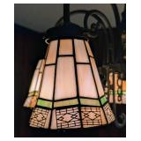 LL - Arts and Crafts Style Stained Glass 5-Light Chandelier