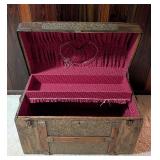 LL - Antique Dome Top Steamer Trunk with Ornate Metal Detail