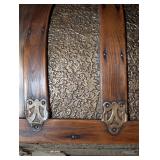 LL - Antique Dome Top Steamer Trunk with Ornate Metal Detail