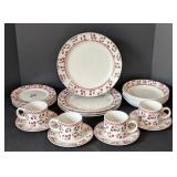 O - Majesticware by Oneida Cherries Jubilee Stoneware Dinnerware Set Service for 4