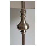 MB - Brushed Nickel Floor Lamp with White Textured Shade