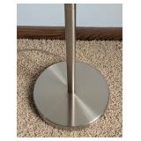 MB - Brushed Nickel Floor Lamp with White Textured Shade