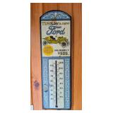 G2 - Vintage Style Ford Model T Wood Thermometer Wall Hanging