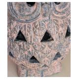 G2 - Painted Ceramic Owl Lantern with Cutout Design