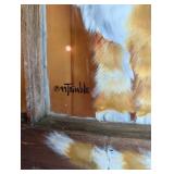 G2 - Hand-Painted Rustic Window Art with Cat, Bird, Birdhouse and Flowers by Trimble