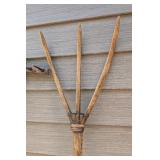 G2 - Antique Wooden Hay Rake and Three-Tine Pitchfork Set