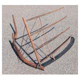 G1 - Primitive Wooden Wheat Cradle Scythe Harvesting Tool with 44 Inch Blade