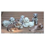 G2 - Collection of 6 Dog Figurines - Resin, Plaster, and Cement Mix
