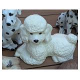 G2 - Collection of 6 Dog Figurines - Resin, Plaster, and Cement Mix