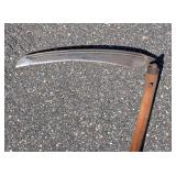 G2 - Vintage Wooden Scythe with 23-Inch Steel Blade