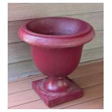 BY - Campania Red Cement Garden Urn Planter