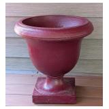 BY - Campania Red Cement Garden Urn Planter