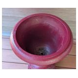 BY - Campania Red Cement Garden Urn Planter