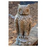 BY - Cement Owl Garden Statue 24 Inch Tall
