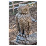 BY - Cement Owl Garden Statue 24 Inch Tall
