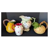 O - Set of 4 Decorative Ceramic Pitchers and Jugs Tracy Porter, Apropos, Junkmarket