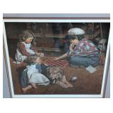 MB - Framed Limited Edition Print by Jim Daly, Children Playing Checkers