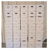 LL - Set of 35 Cardboard File Storage Boxes