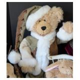 O - Collection of 5 Plush Animals with Chairs Including Dressed Teddy Bears and Bunny