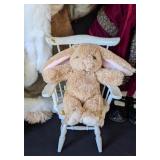 O - Collection of 5 Plush Animals with Chairs Including Dressed Teddy Bears and Bunny