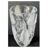 O - Set of 3 Decorative Crystal Glass Vases, Tallest 11 Inch
