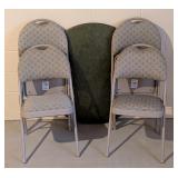 LL - Mismatched Set of 4 Padded Folding Chairs with 40in Round Table