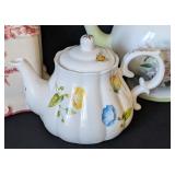 O - Collection of 5 Decorative Porcelain and Ceramic Teapots Mixed Floral Designs