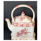 O - Collection of 5 Decorative Porcelain and Ceramic Teapots Mixed Floral Designs