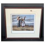 MB - Jim Daly Signed Limited Edition Framed Print, 87/950, Children Flying Kite