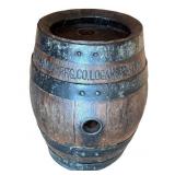 Antique K.G. Schmidt Brewing Co. Wooden Barrel on Rolling Base