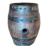 Antique K.G. Schmidt Brewing Co. Wooden Barrel on Rolling Base