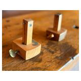 Antique Woodworking Workbench with Wilcox Vise and Set of 3 Marking Gauges