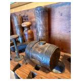 Primitive Wooden Wall Mounted Tool Holder with 25 Vintage Hand Tools
